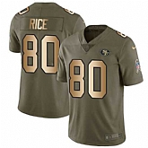 Nike 49ers 80 Jerry Rice Olive Gold Salute To Service Limited Jersey Dzhi,baseball caps,new era cap wholesale,wholesale hats